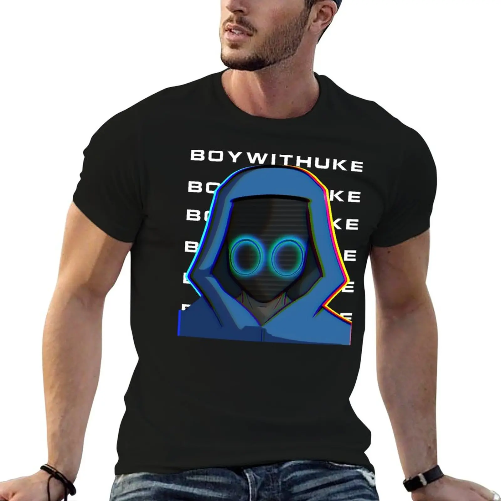

man black for Boywithuke cotton T-Shirt cotton plain heavy Boywithuke t t-shirt man package shirt