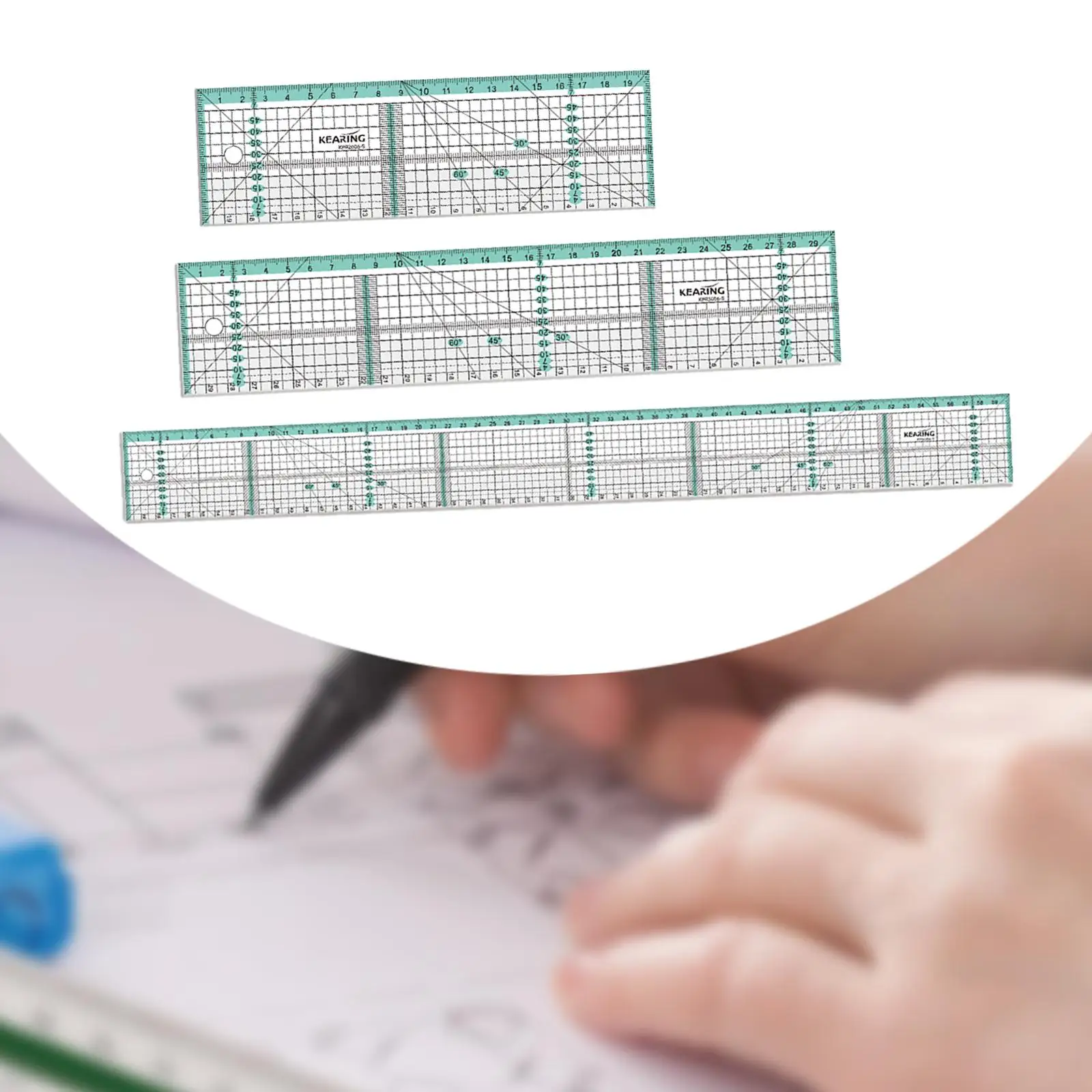 Sewing Ruler Clear Scales Simple Lightweight Unique Tansparent Multi Angles Measuring Multipurpose Cutting Measuring Ruler