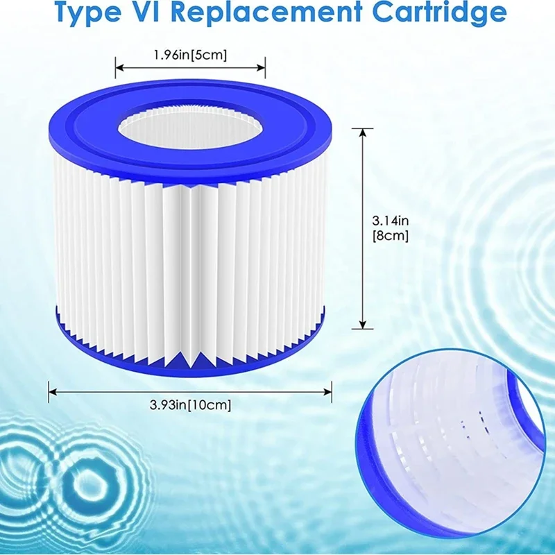 1/2/4 szt. Filtr do basenu zastępcza do sprężyny palmowej Bestway Flowclear Size VI wkład do filtra Lay-Z-Spa - Miami Vegas