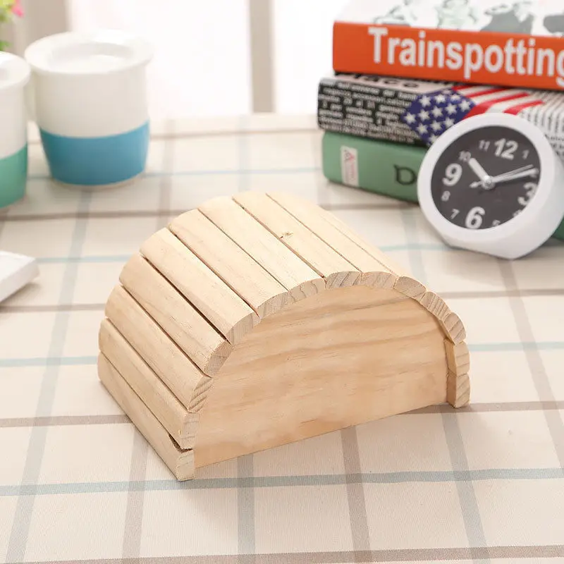 Spring Summer New Natural Solid Wood Environmental Protection Hamster Golden Hamsters Escape House Mini Nest Cool Wooden Cages