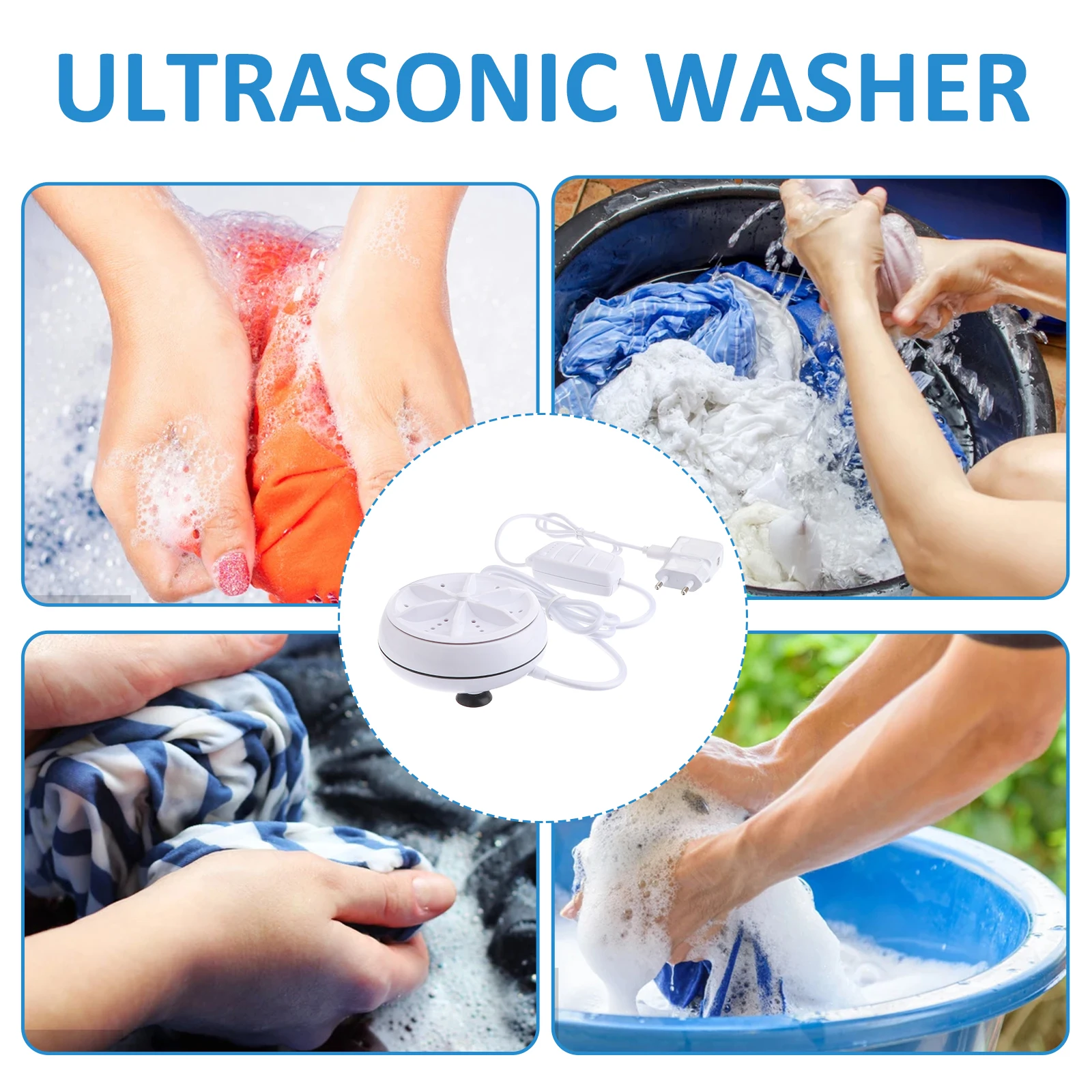 

Mini Washing Machine Portable Turbine Steam White Abs Resin Washer Travel