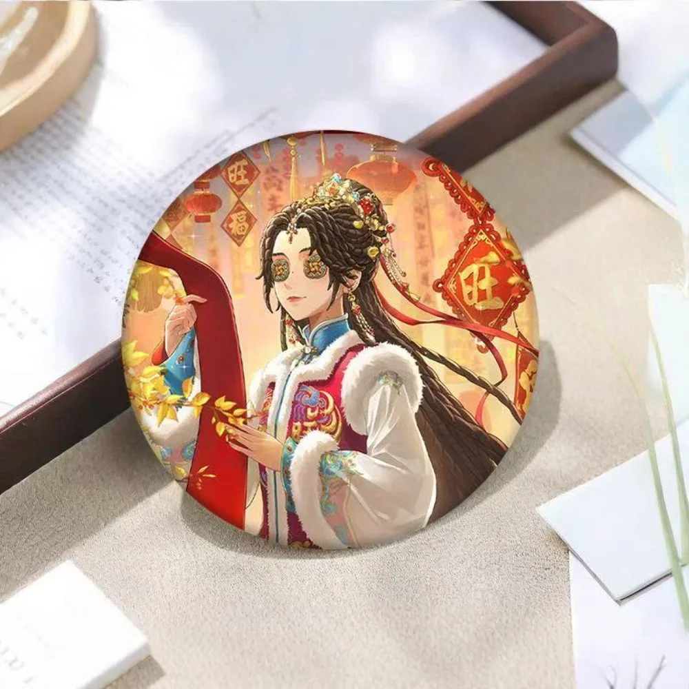 Anime Game Identity V Antiquarian Qi Shiyi New Year Theme Badge Tinplate Brooch Fans Collectibles Accessories Gift for Friends
