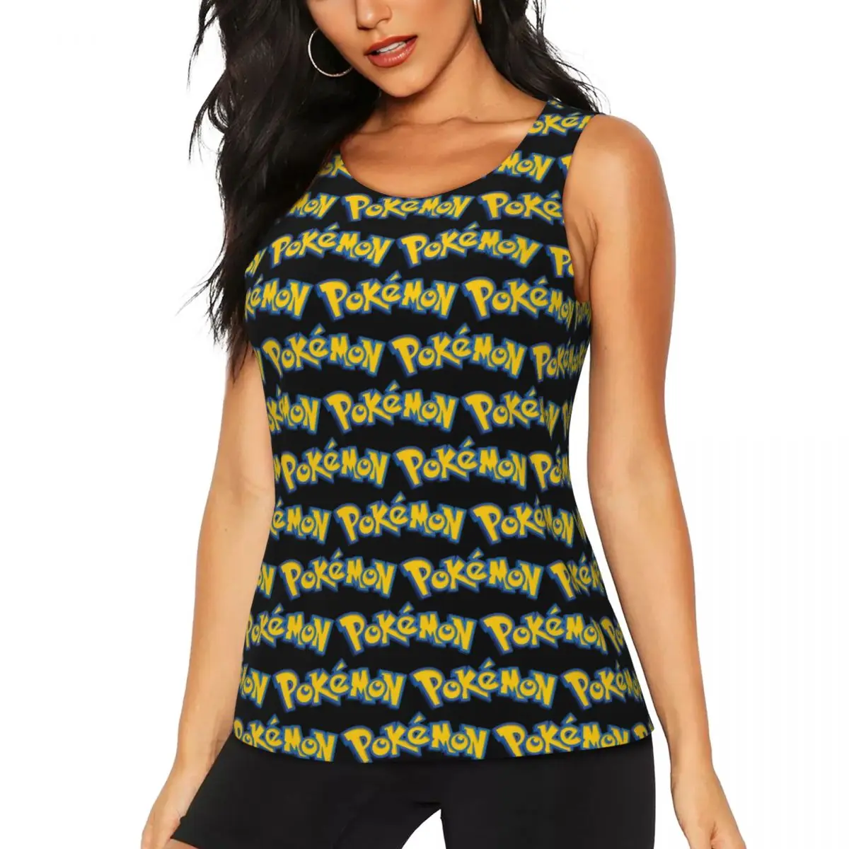 

Custom Pikachus Logo Workout Tank Tops for Women Quick Dry Sleeveless Yoga Shirt