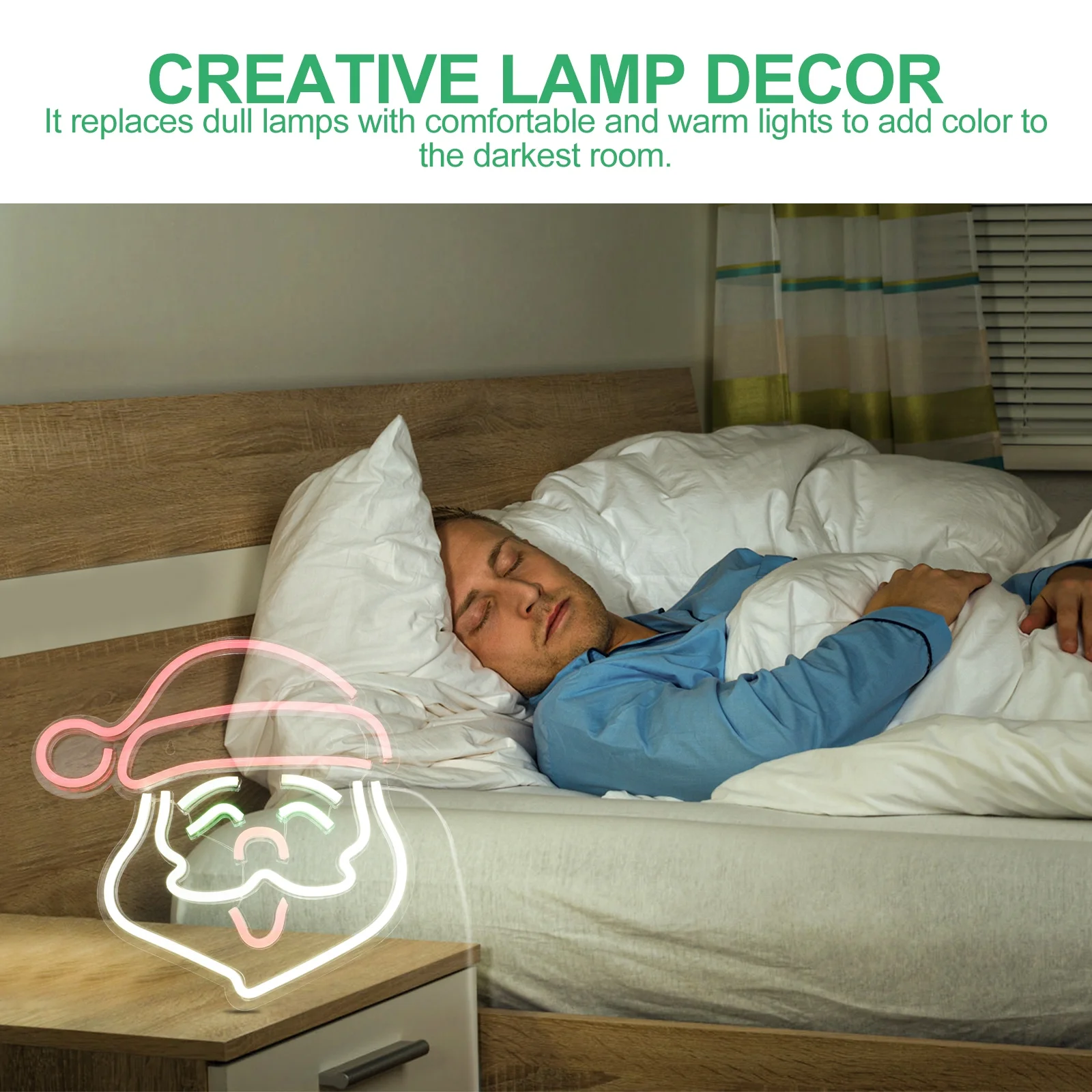 

Santa Shaped LED Neon Sign USB Powered Decorative Light for Bedroom Living Room Office Night Lamp Decorative Neon Light