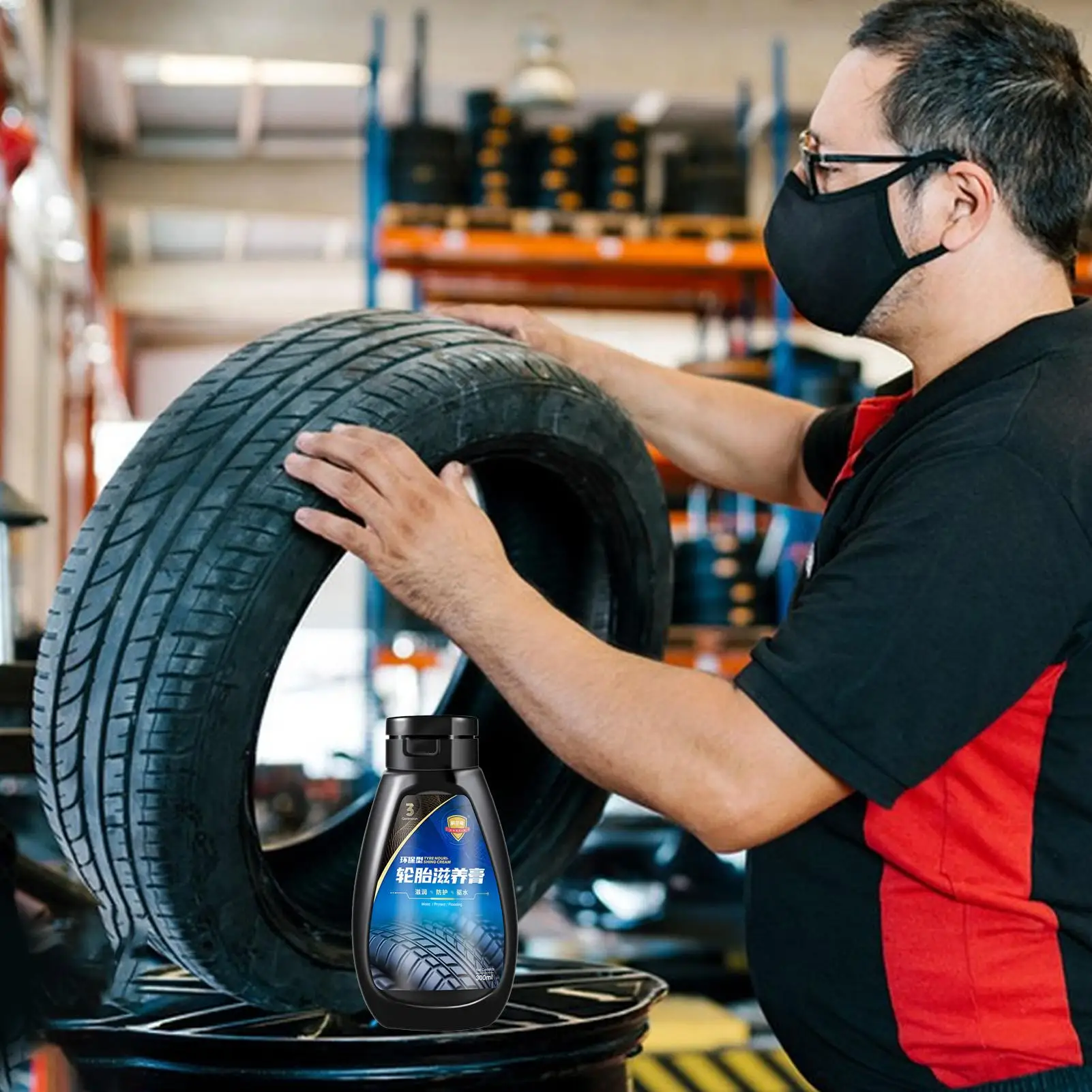 タイヤホイールクリーナー-効率的で長持ちするペースト-自動車タイヤコーティングクリーム-家族や友人向け-自動車車両-屋内-屋外