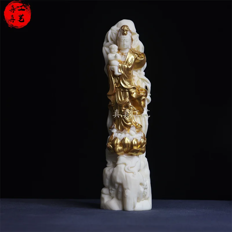 Ivory Nut Songzi Avalokitesvara Beauty Decoration Home Decorations and Accessories Office Entrance Antique Shelf Crafts Statue f