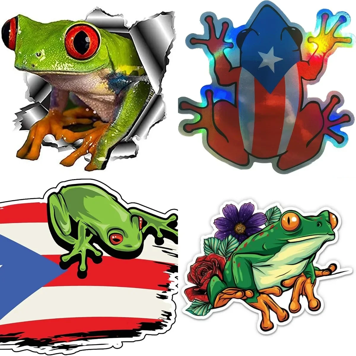 

3D Frog Car Stickers Torn Metal Car Hood Decal Reflective Sticker Funny Animal Car Styling Accessories Bumper Trunk Decor