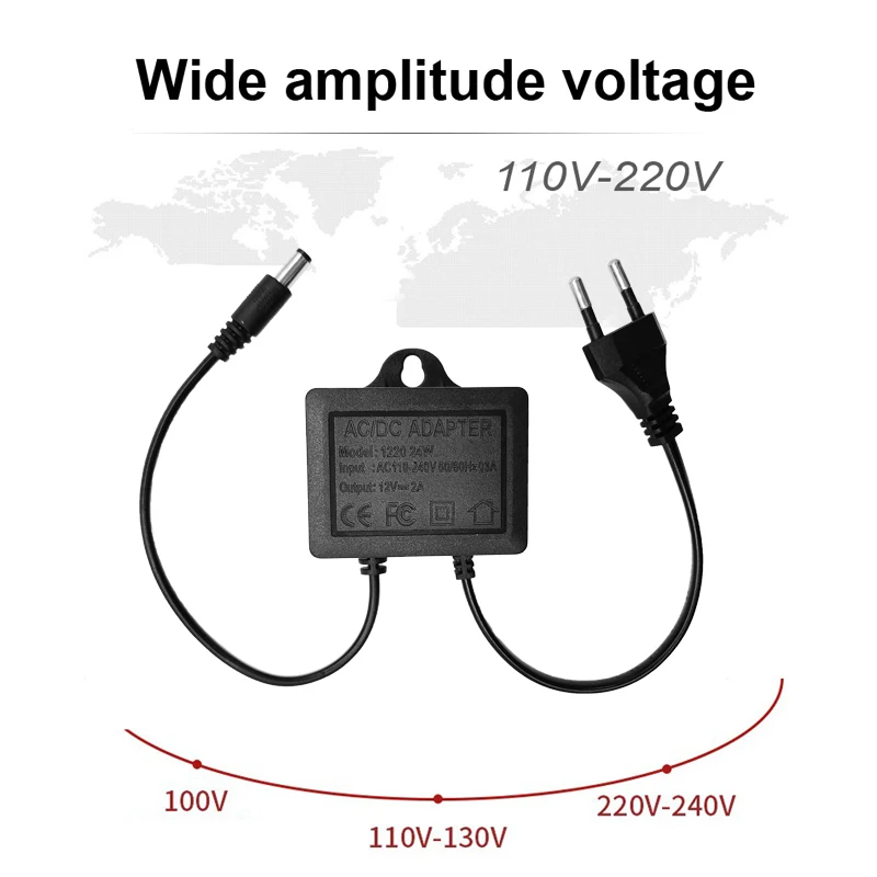 2 stücke Power Adapter DC12V 2A EU Stecker Eingang AC110V-240V Im Freien Wasserdicht Für CCTV Überwachung Kamera Ladegerät NVR DVR router LED – Detail 3