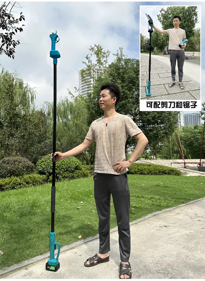6-Inch Electric Chain Saw, 2.5cm Electric Pruning Shears, 1.7m Telescopic Extension Rod Asta Telescopica Per Potatura A Batteria