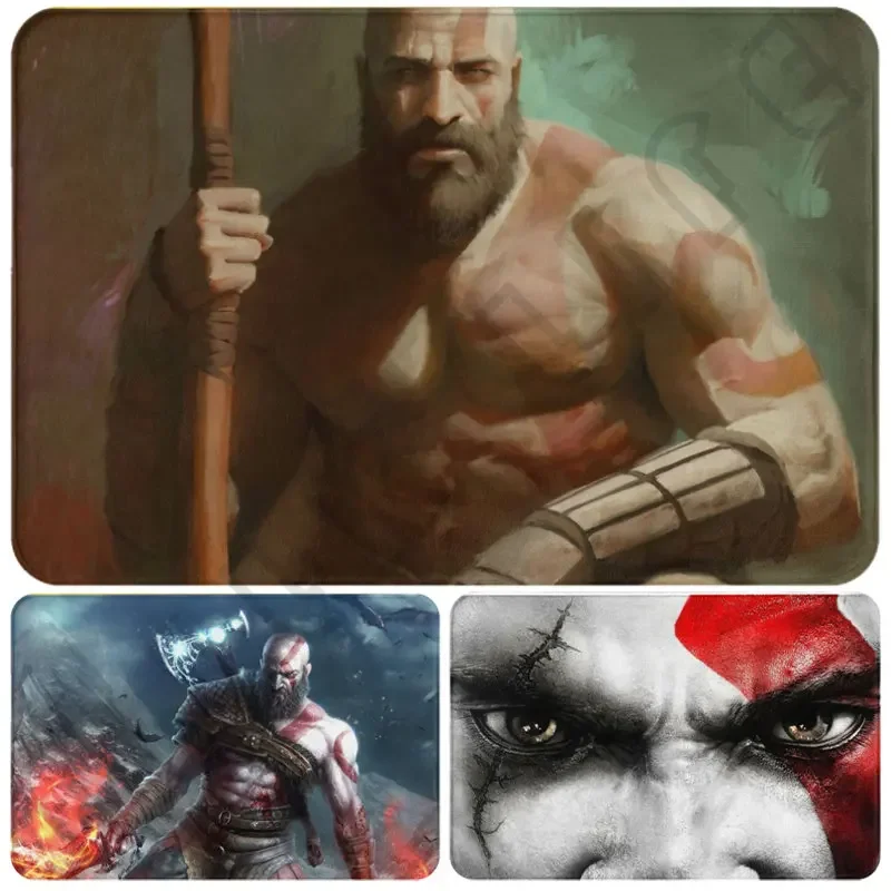 Game Kratos God of War Colorful Doormat Bedroom Printed Soft Kitchen Home Toilet Mat Decor Floor Rug Floor Mat Bath Mat