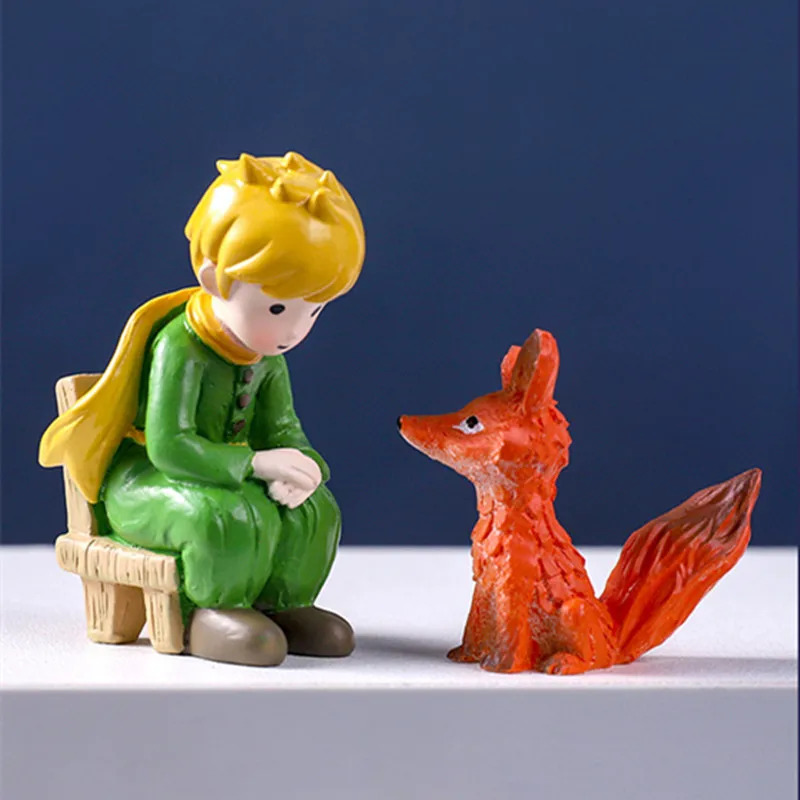 Mini Resin Little Prince Figurines Fairy Cartoon Model Rose Action Fox Figures Miniatures Desktop Ornament Home Decoration