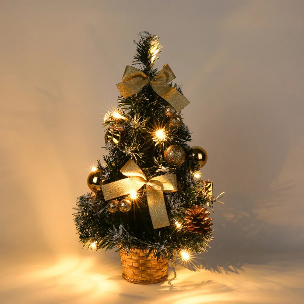 

1Pcs Mini Christmas Tree 40cm Decoration Soft Light Button Powered Home Bar Christmas Ornament