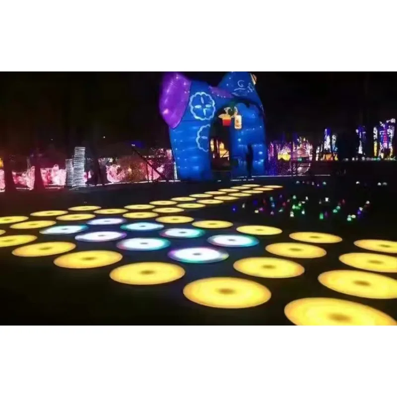 Interactive Round RGB LED Stage Light Dancing Floor for Garden