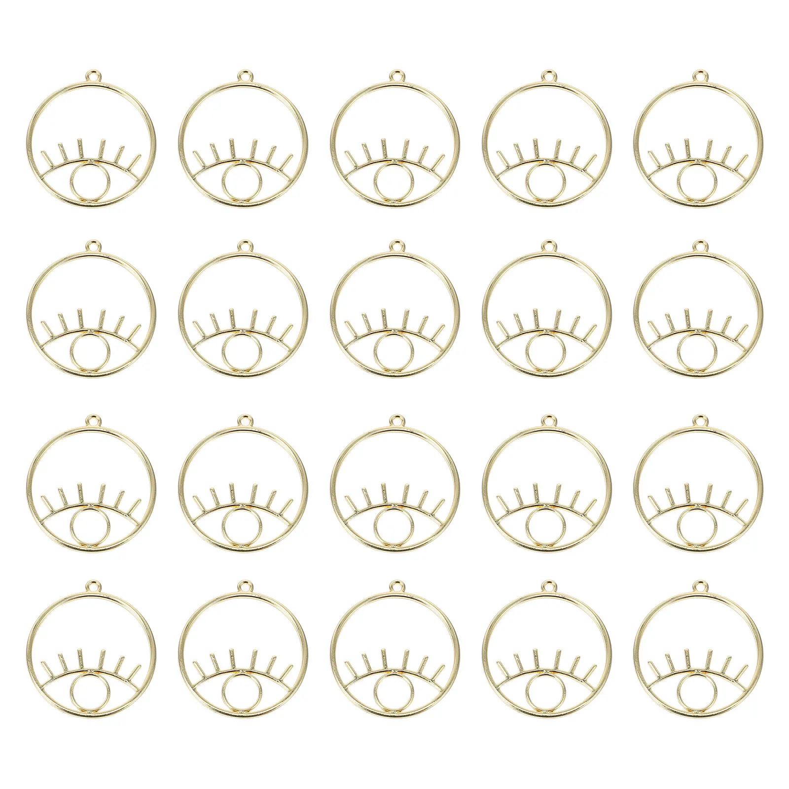 

20 pcs Geometric Eye Shape Pendant Hollow Out Design Big Pendants Jewelry Making Craft Accessories for Necklace Bracelet DIY