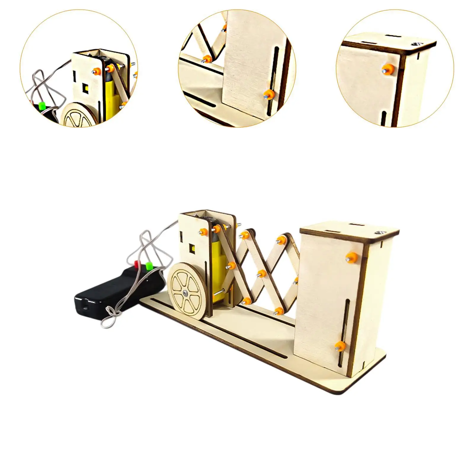 Puerta de juguete retráctil eléctrica, modelo de puerta de montaje de madera, herramienta de aprendizaje de ciencias elementales versátil, rompecabezas de madera para cumpleaños