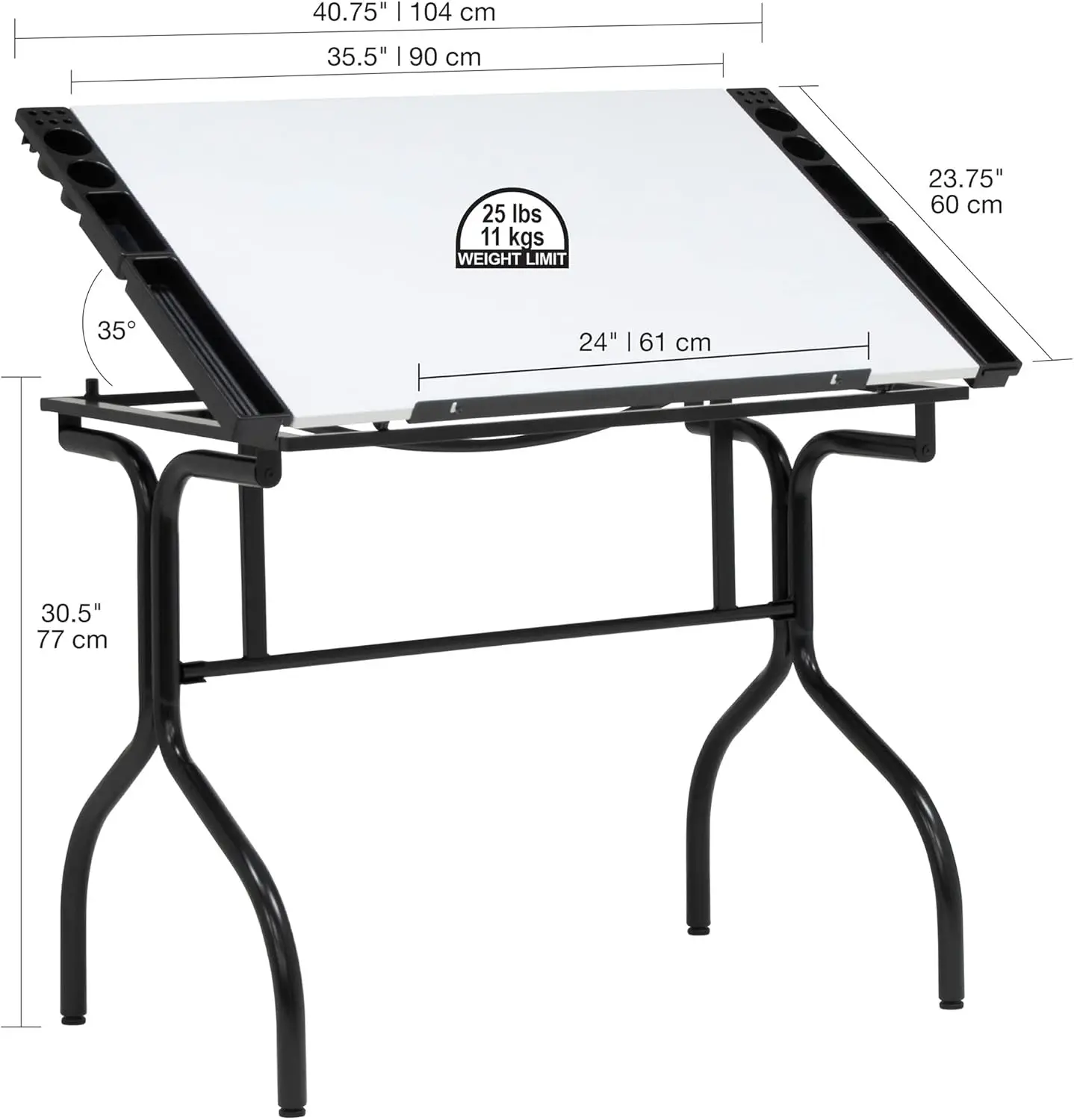 Studio Designs Folding Modern Top Adjustable Drafting Table Craft Table Drawing Desk Hobby Table Writing Desk Studio Desk