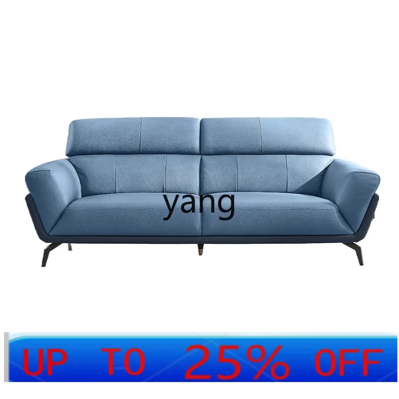 

LH leather sofa living room light luxury straight row Italian style