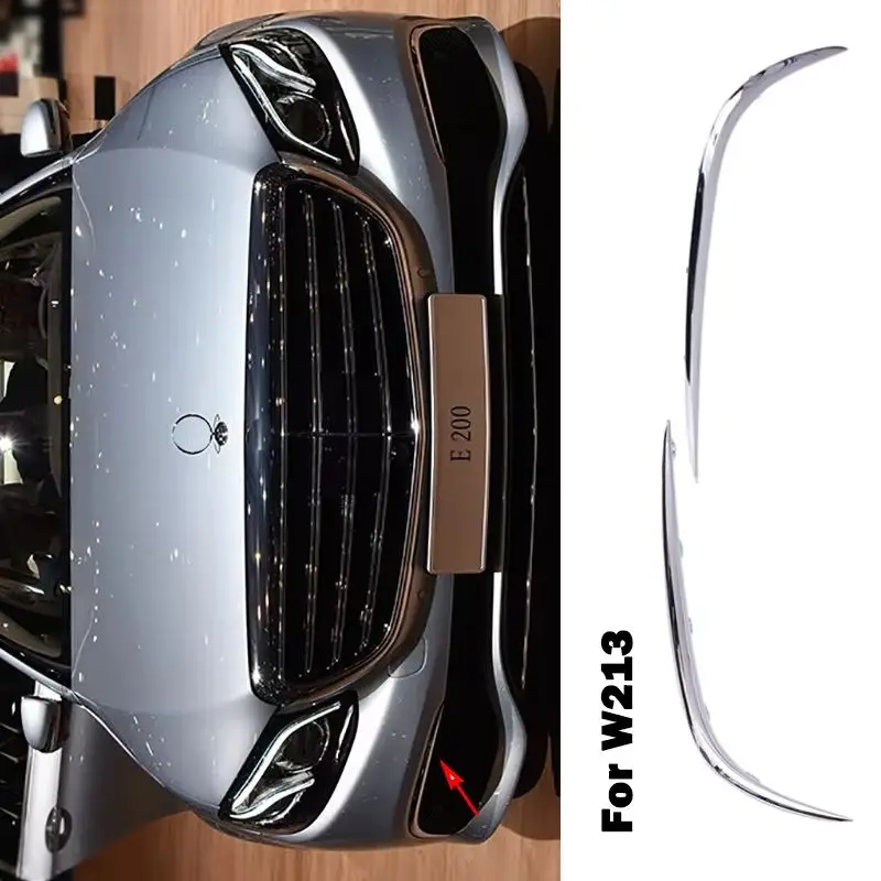 

A2138850174 A2138850274 For Mercedes Benz E Class Klass W213 E200 Travel Front Fog Lamp Strips Grille Cover Bumper Chromed Trim