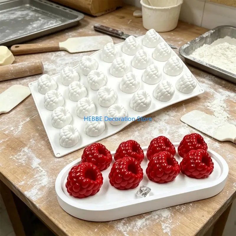 B0KC Silicone 24 Cavity Cake Form For Raspberry Inspires Treats And Festives Baking