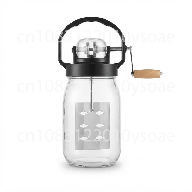 Clear Glass European Kitchen Hand Crank Butter Ghee Mixer Household Kitchen Gadgets