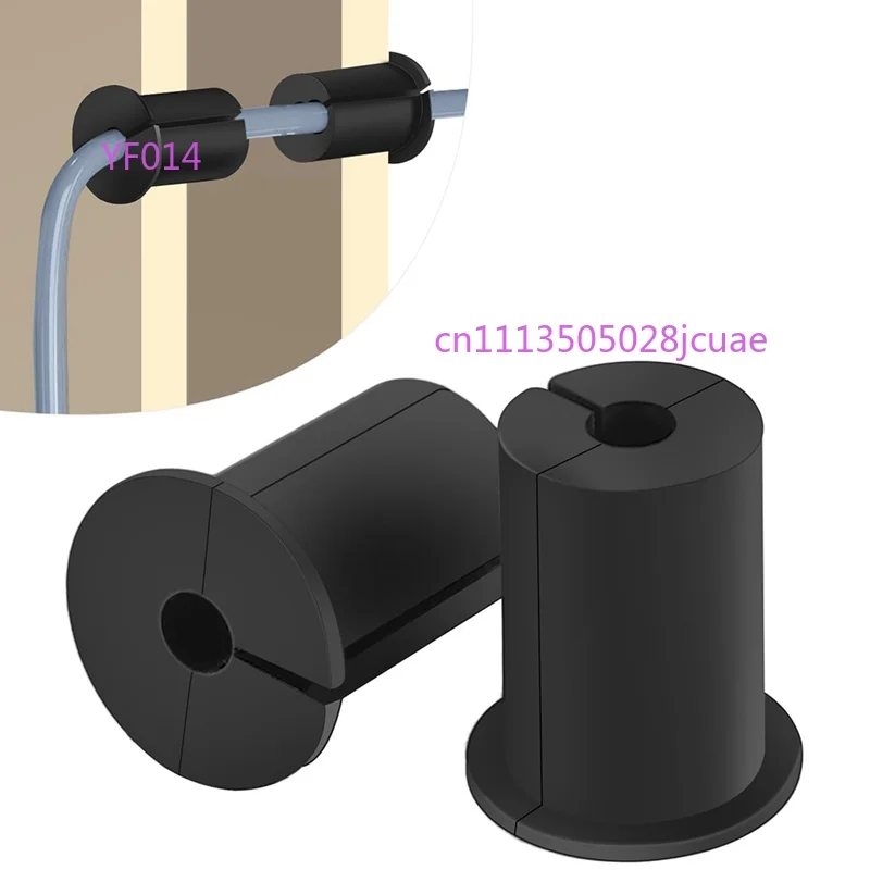 2Pcs Cable Routing Kit for Network Wiring, Ethernet Cable Wall Grommet Silicone Black Wire Pass Through Cover
