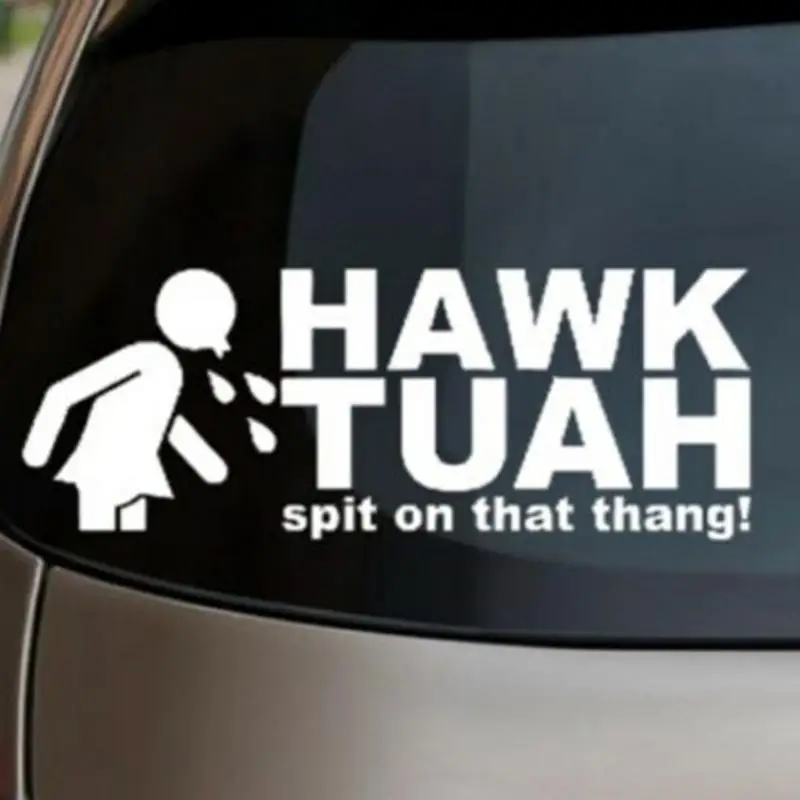 1pc Hawk Tuah Spit On That Thang Decals Funny Viral Girl Meme Vinyl Stickers For Cars Trucks Box Laptop Waterproof Removable