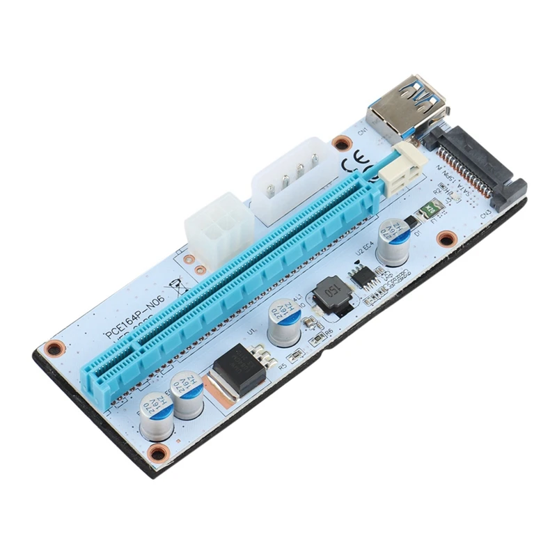 20Pcs VER008S PCI-E 1X To 16X 3 Power Interface USB3.0 Graphics Card Extension Cable PCI-E Adapter Card For Mining