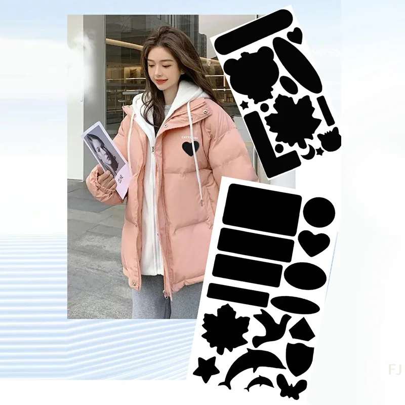 [YU]No Ironing Stickers Patches Down Jacket Universal Black Self Adhesive Patcher Repair Washable Sewing Fabric DIY Fix Patch