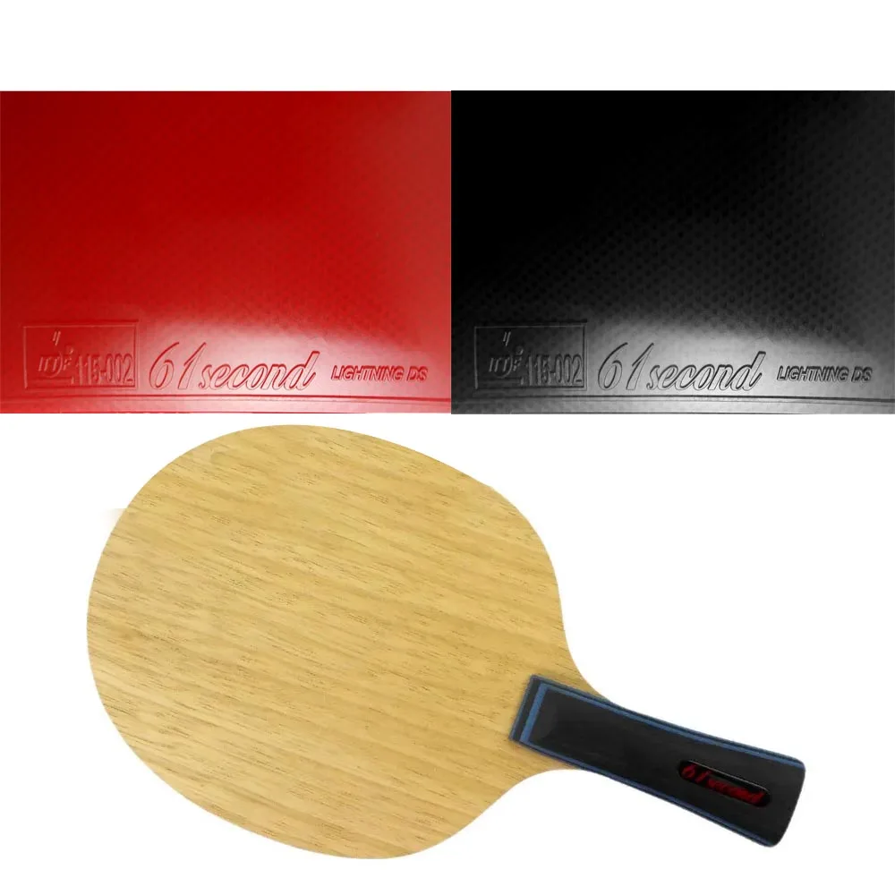 

Комбинированная ракетка для настольного тенниса Pro, 61 секунда, лезвие 3003 с 2 резинами Lightning DS LST, длинные Shakehand-FL