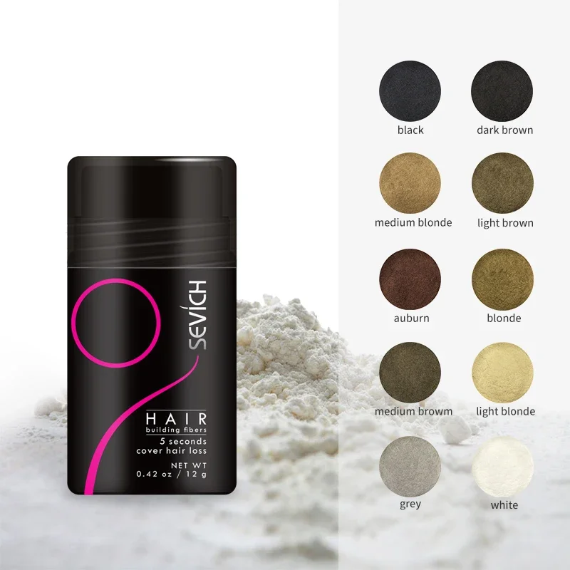 

Salon Instant Regrowth Essence Hair Keratin Fiber Building 12g Hair Fiber Powder Extension Bottle