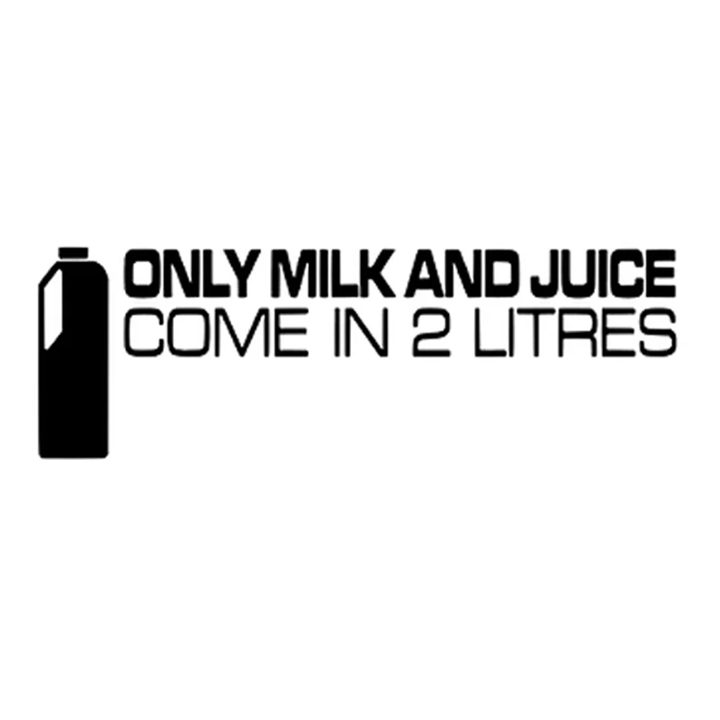 Jpct exterior decoration interesting pure milk and juice 2.0L Car Decal for water cup, laptop waterproof Vinyl Sticker 15cm*5cm
