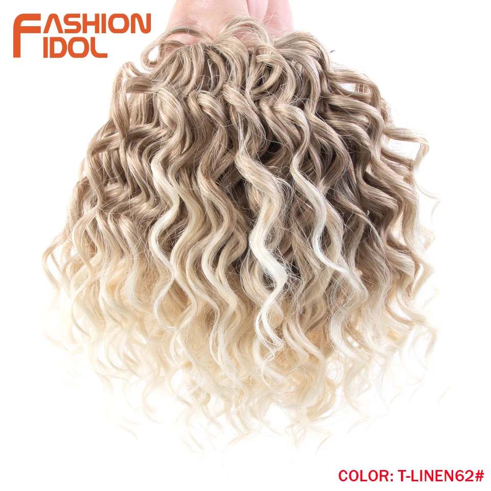 FASHION IDOL Afro-Lockenhaar, Häkelzöpfe, 25,4 cm, gedrehtes Häkelhaar, synthetische Ombre-Braun-Haarverlängerungen mit tiefem Wellenmuster – Detail 11