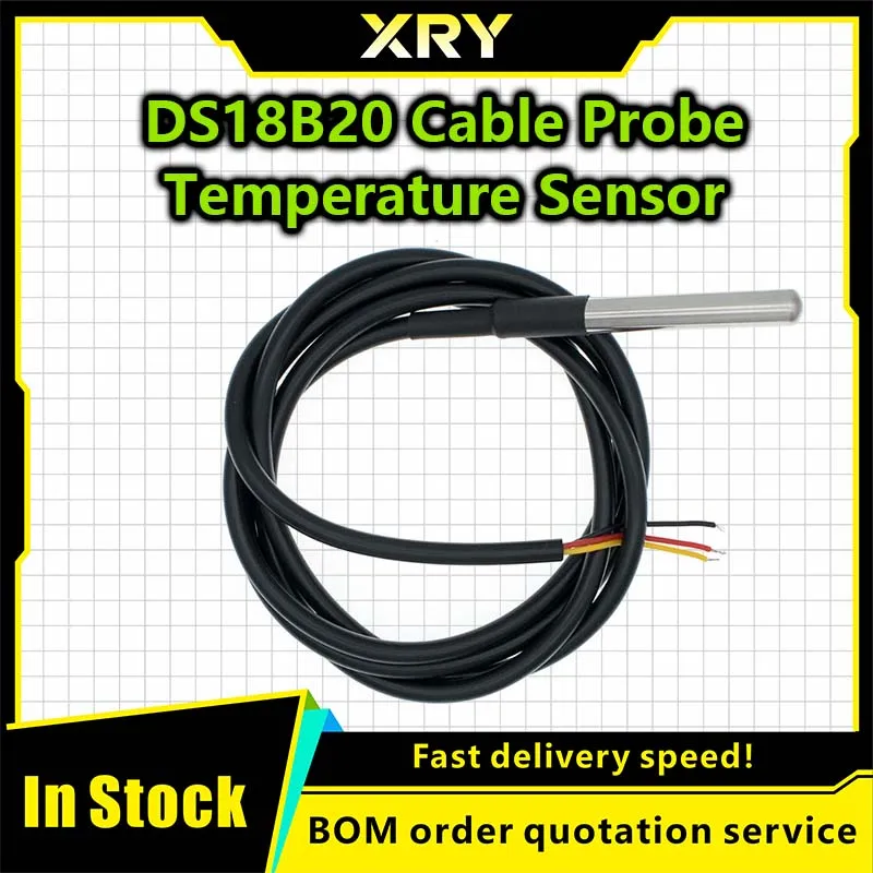 1 шт. DS18b20 датчик температуры датчик температуры 1 м 2 м 3 м DS1820 посылка из нержавеющей стали водонепроницаемый 18B20 100 см/200 см/300 см