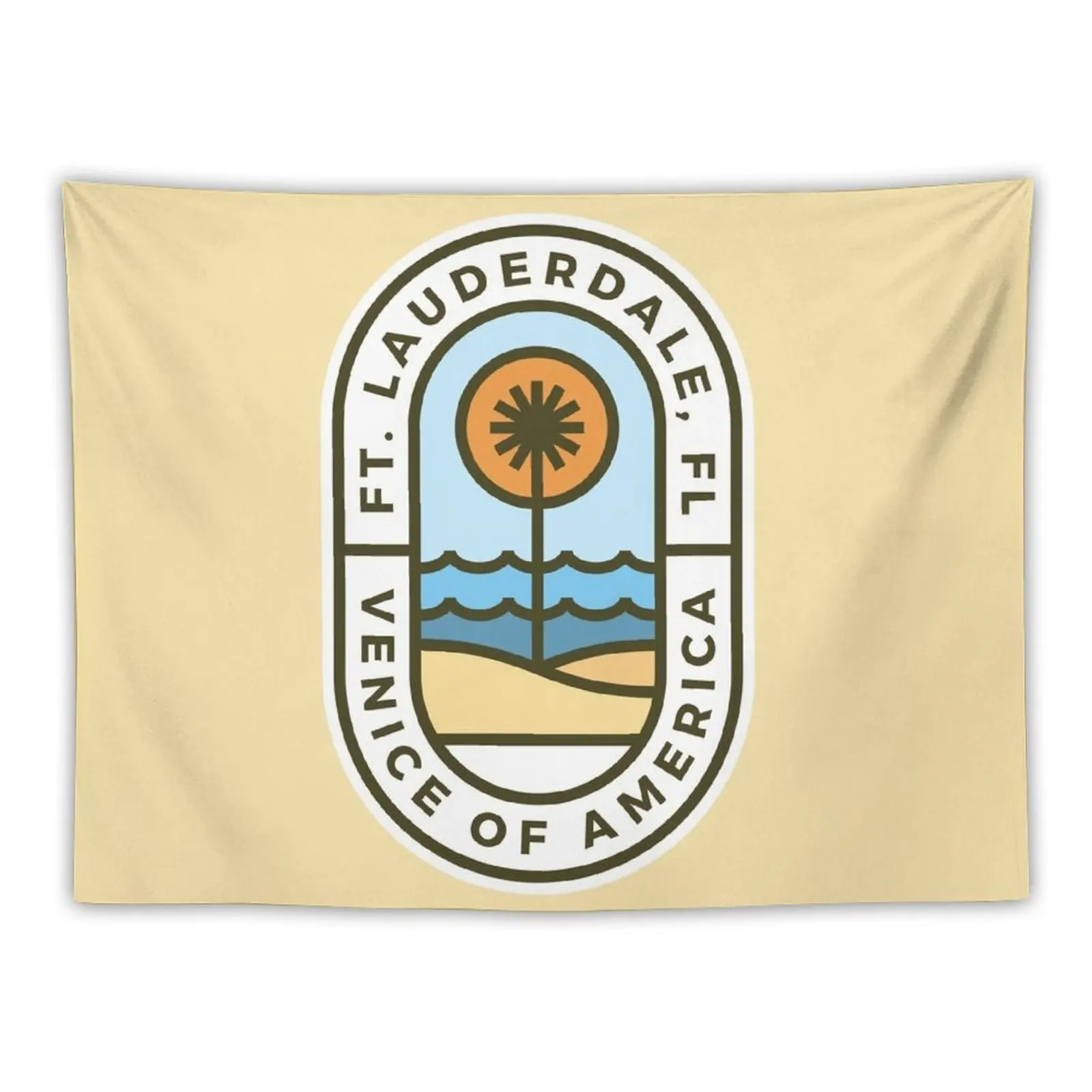 

Fort Lauderdale Florida Badge Tapestry Room Decorations Aesthetic House Decorations Bedroom Decoration Tapestry