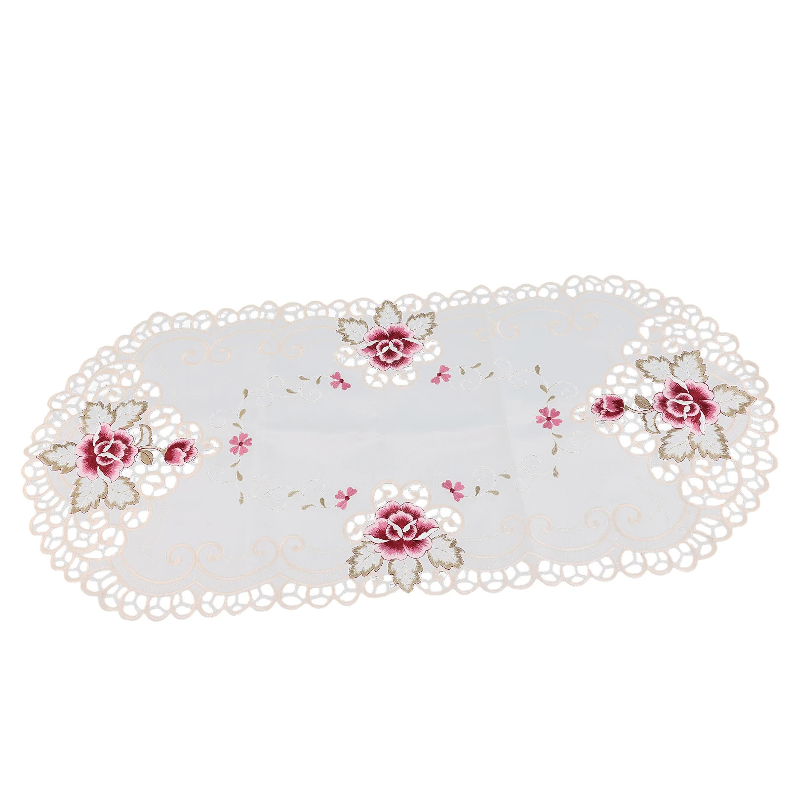 High quality Practical Tablecloth Small Table Cover Home Decor Lace Oval Reusable Table Runners Washable White
