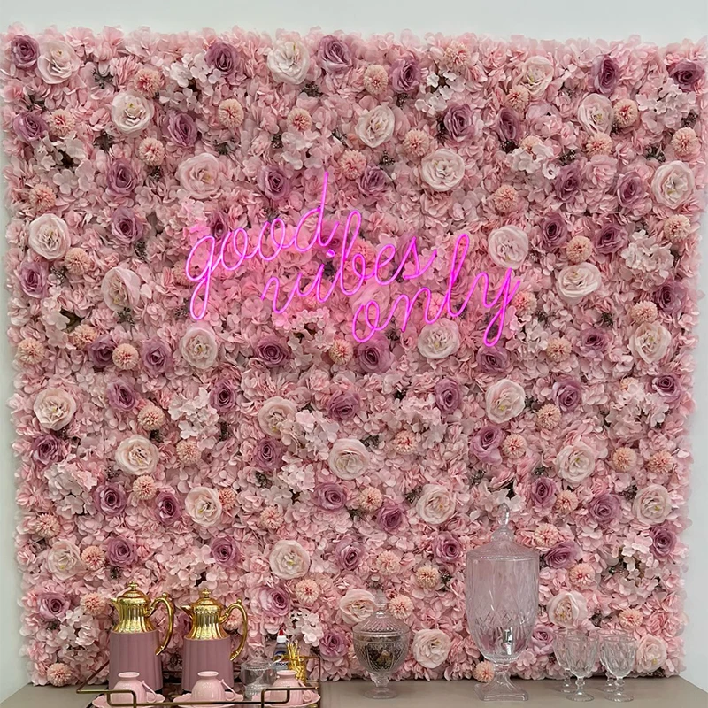 

1Piece 3D Silk Rose Flowers Backdrop Wall Party Backdrops Wedding Decoration Artificial Flower Wall Panel Home Decor Baby Shower