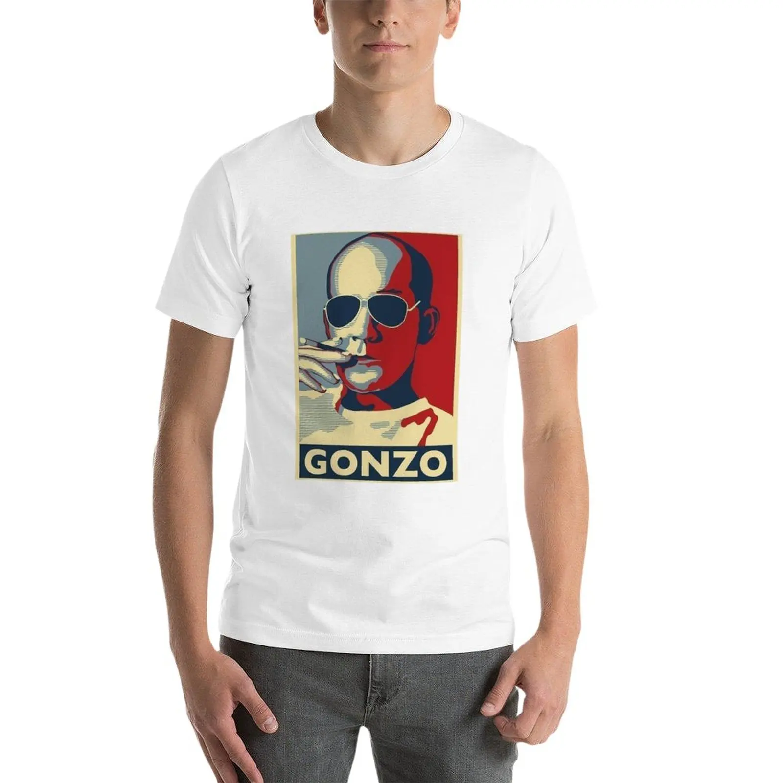 Hunter Thompson- GONZO t-shirt zwierzęcy prinfor chłopięcy biali heavyweights hipisowskie ubrania koszulki treningowe dla mężczyzn