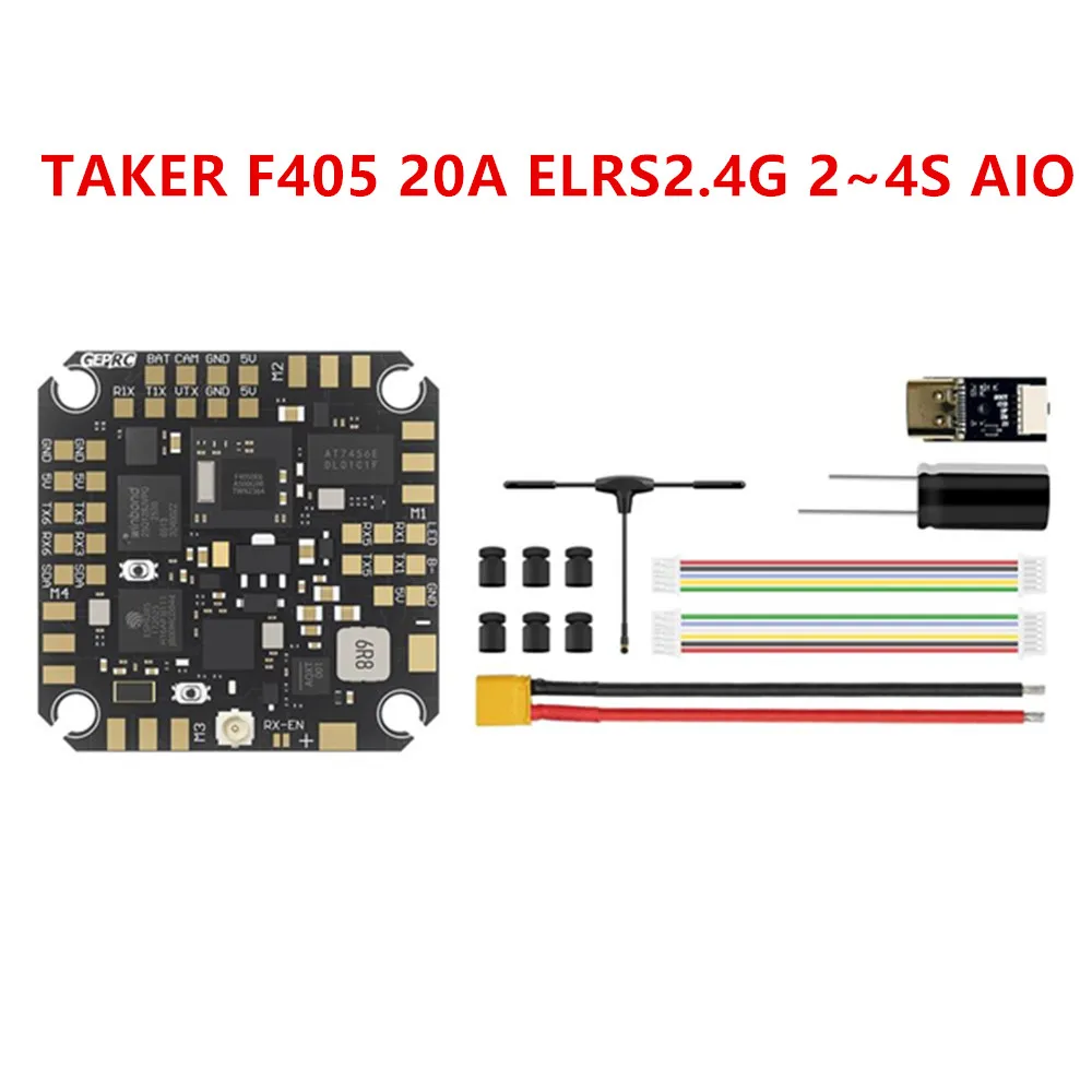 

GEPRC TAKER F405 20A ELRS2.4G 2~4S AIO Flight Control ICM42688-P (SPI) 25.5x25.5mm For RC Model Parts