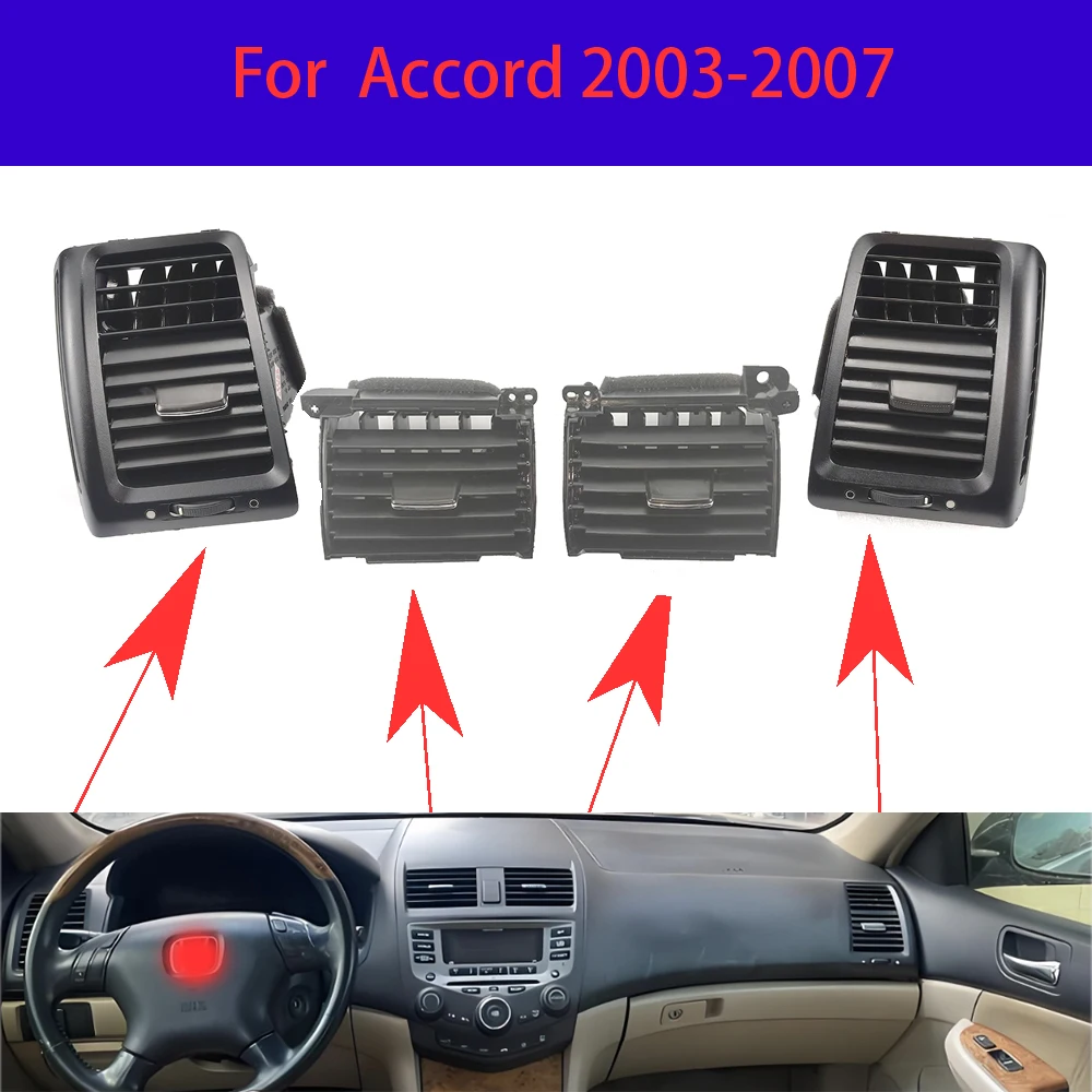 

Для Honda Accord 2003-2007 2.0L 2.4L 3.0L Воздуховыпускная панель приборов Левые и правые воздуховыпускные отверстия центральной консоли Air