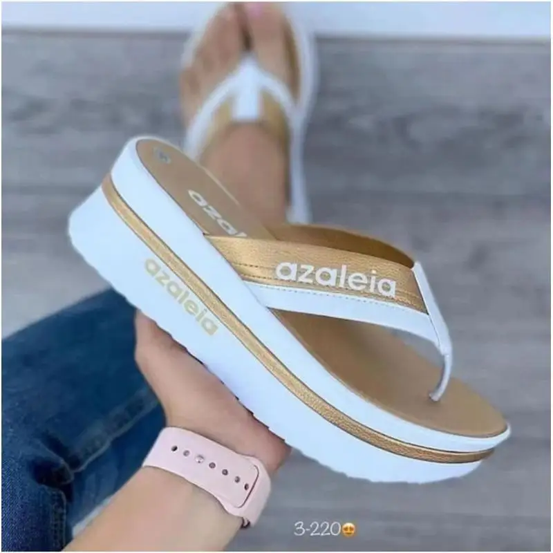 Summer New 2024 Women's Slippers Fashion Slip-on Flip Flops Designer Brand Wedge Sandals Ladies Platform Shoes Zapatos De Mujer