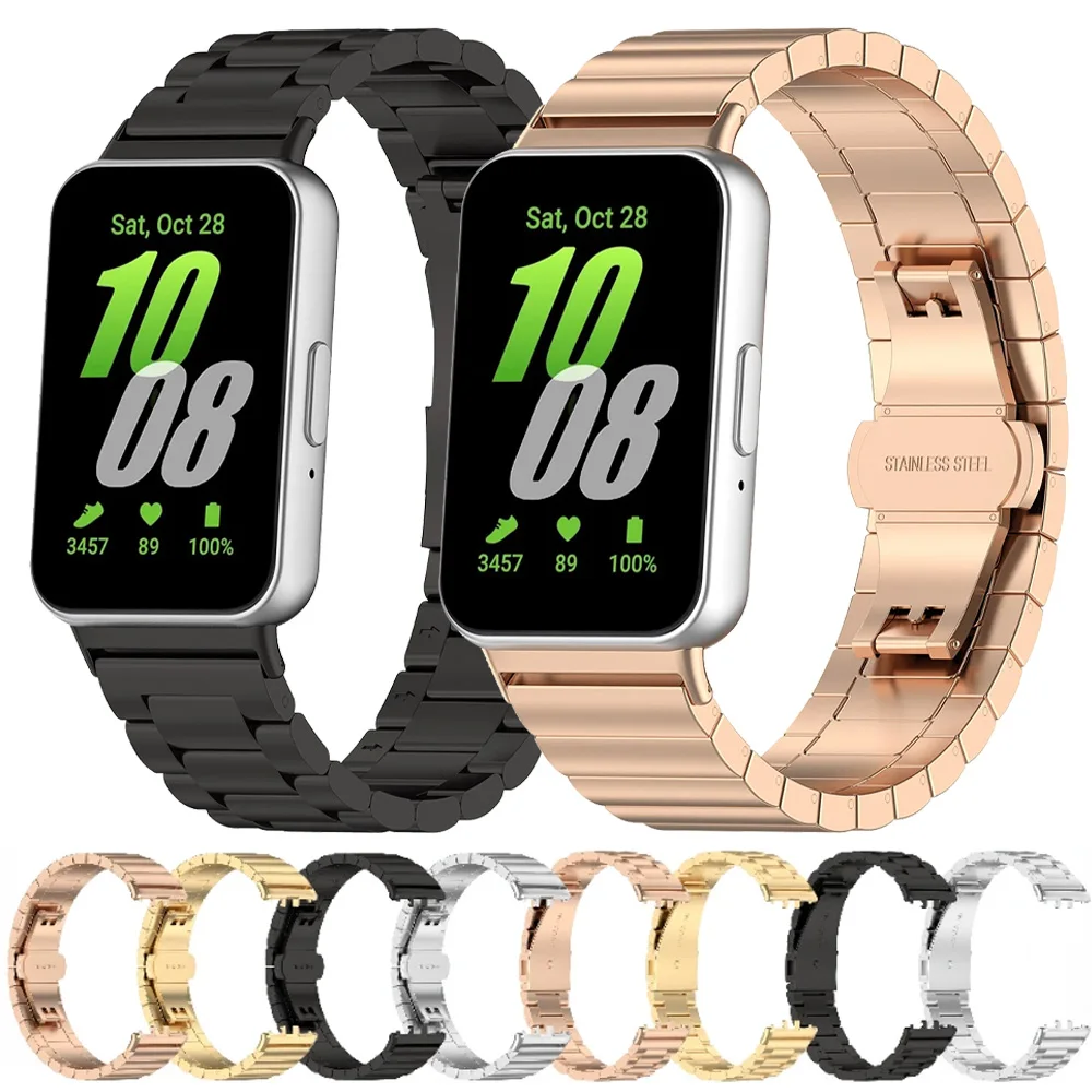 Correa de Metal de acero inoxidable para Samsung Galaxy Fit 3, Correa cómoda para reloj Samsung Galaxy Fit 3, accesorios