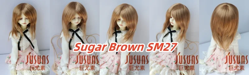 JD762 Natural curls Mid long doll wigs that can be tilted and self trimmed with bangs Full sizes Doll Accessories