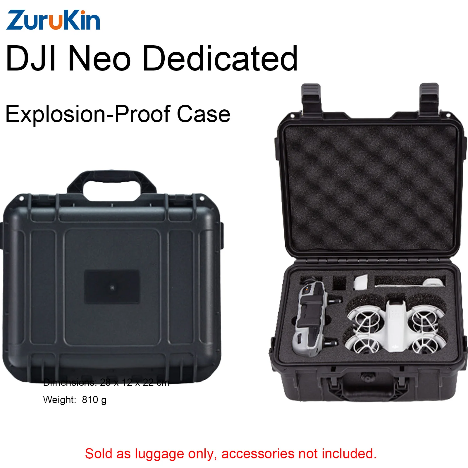 RCXB015 Explosion-Proof Hard Case For DJI Neo Drone PP Material Portable Shoulder Handheld Box Outdoor Protective Storage Box