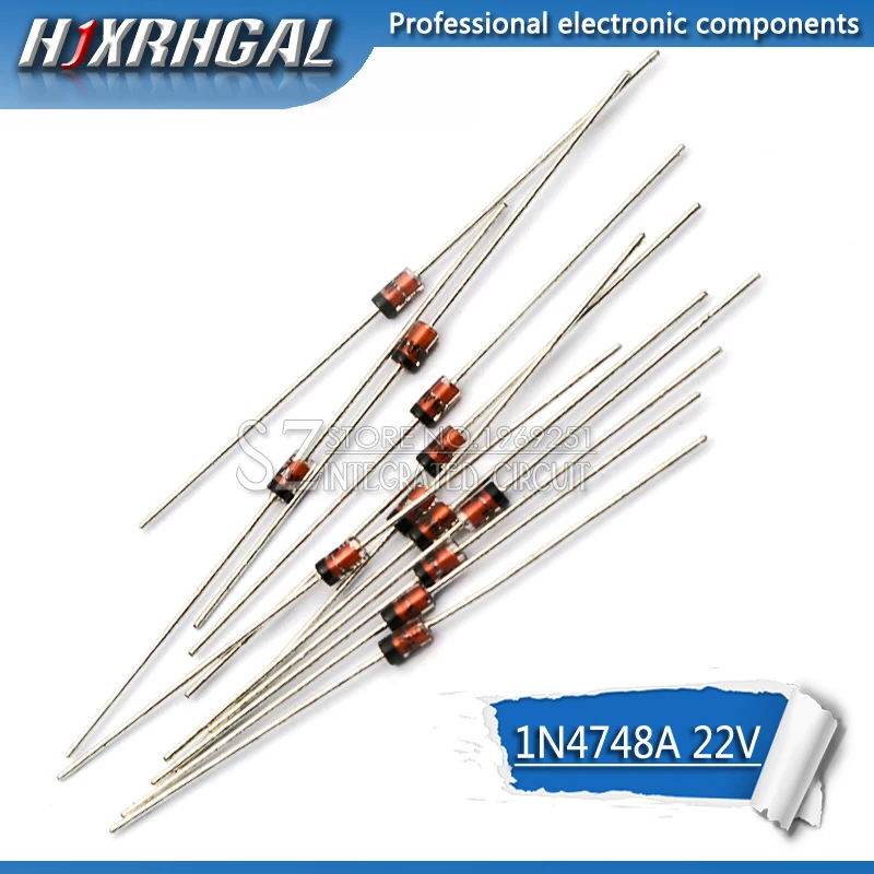 100PCS 1W 22V 1N4748A 1N4748 Zener diode