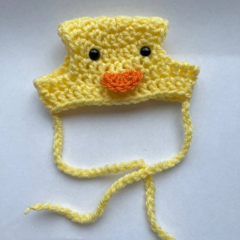 

Hand-crocheted Pet Hat, Cute Little Yellow Duck Cat Headdress Dog Hat Adjustable Pet Accessories Suitable for Small Pets