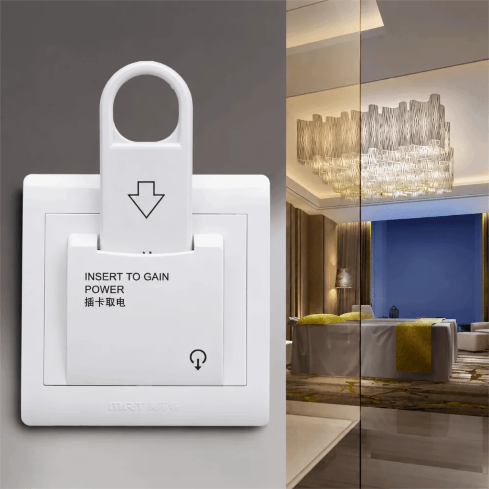 Security Protection Type-86 Magnetic Card Switch 40A White Energy Saving Switch PC Insert Key Switch Office Building
