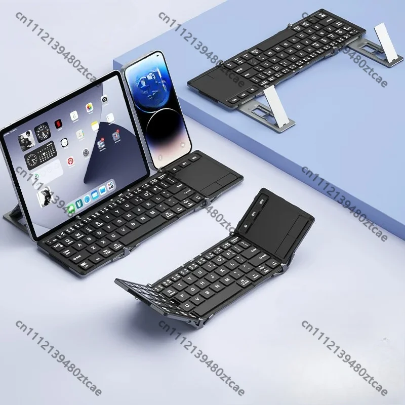 Foldable Bluetooth Wireless Keyboard Mouse Combo Touchpad Silent Typing Universal for Phone Tablet Laptop Desktop