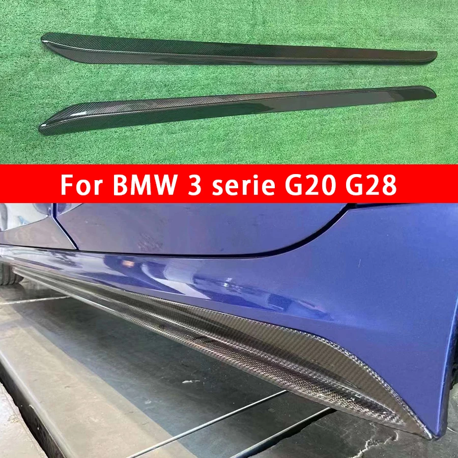 For BMW 3 Series G20 G28 Carbon Fiber Side Skirts Side bumper Splitters Side skirt Cupwings Apron Side panel Upgrade body kit