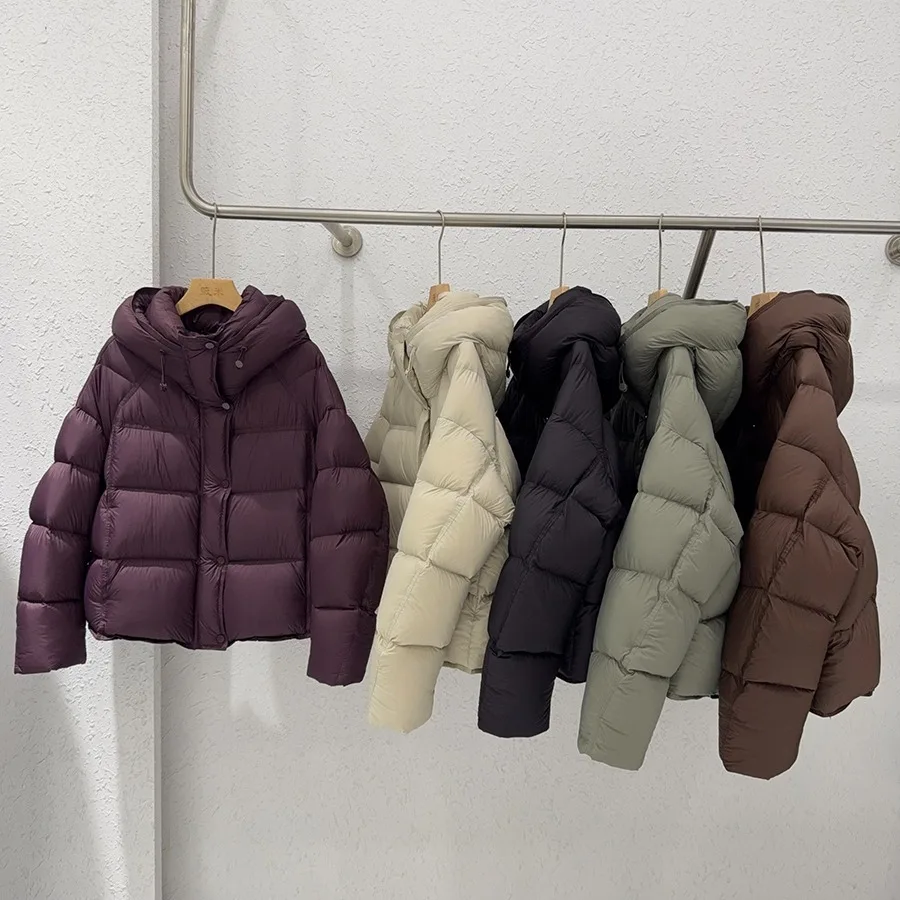 Down Jas Vrouwen Parka Winter 2025, Nieuwe Korte Capuchon Katoen Gevoerde Bladerdeeg Jas Dames Mode Uitloper Koreaanse Dikke Overwear