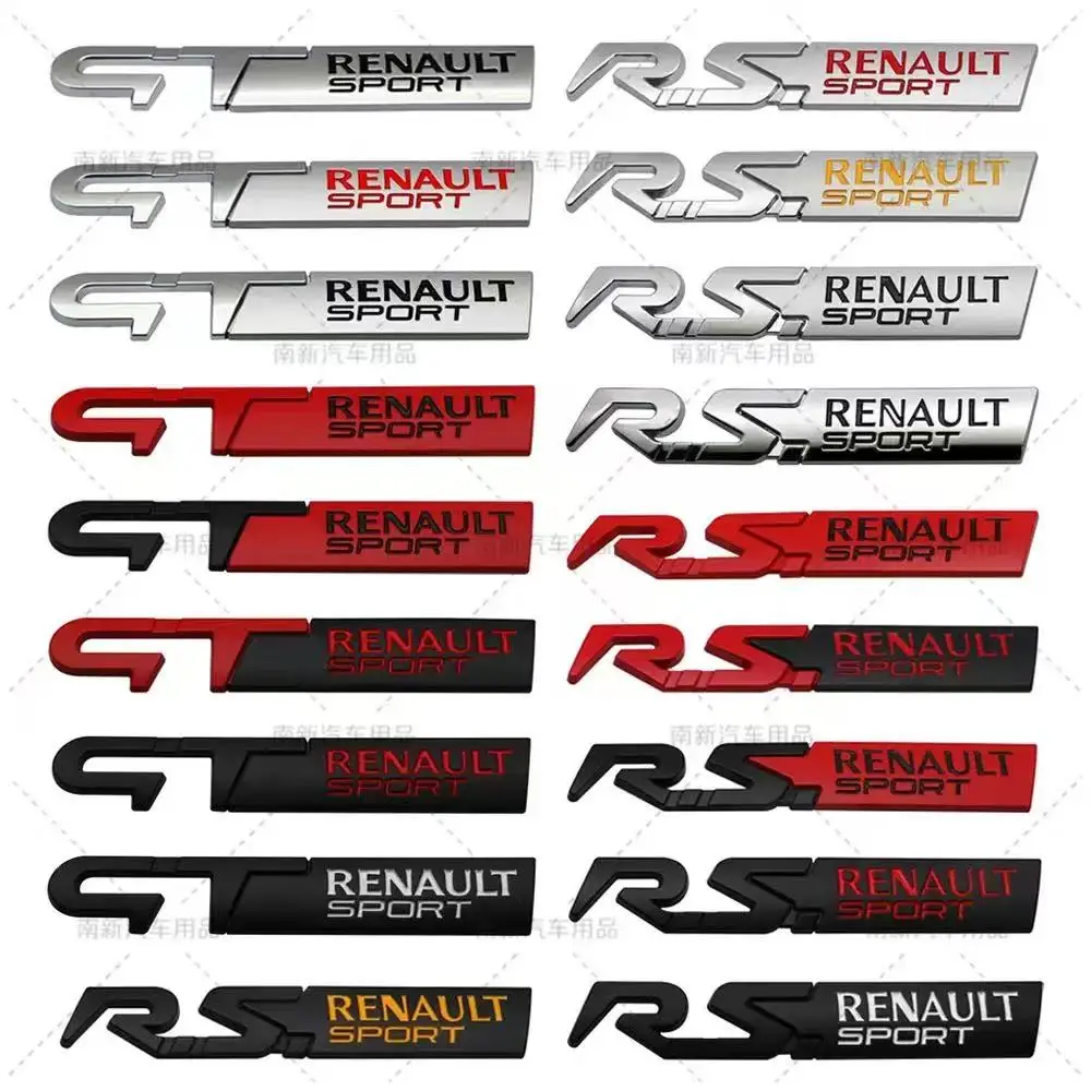 Pegatina para coche RS RENAULT SPORT de 12,5 x 2,1 cm – Emblema trasero de repuesto GT Line para modelos Renault